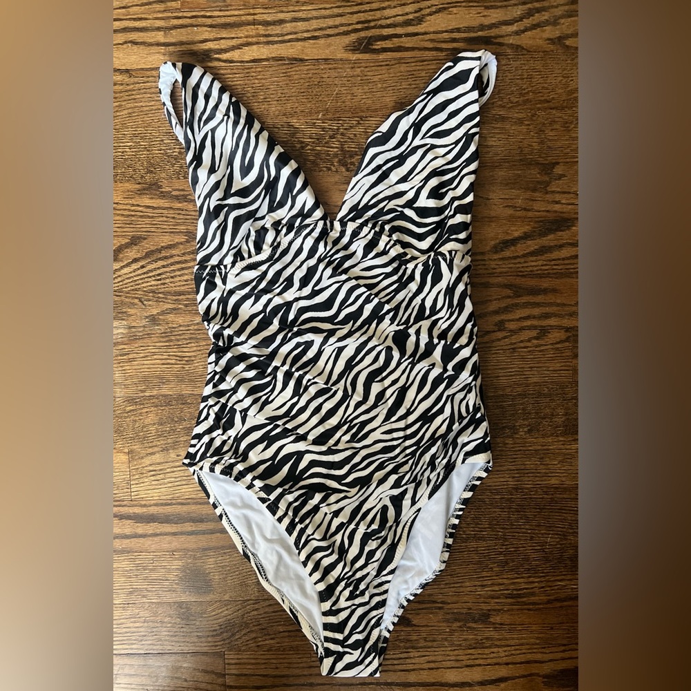 Zebra Print One-Piece Swimsuit